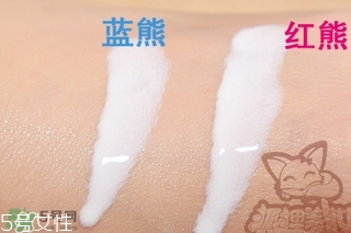 近江兄弟防曬霜紅色藍(lán)色哪個(gè)好？近江兄弟小熊防曬霜紅色藍(lán)色對(duì)比
