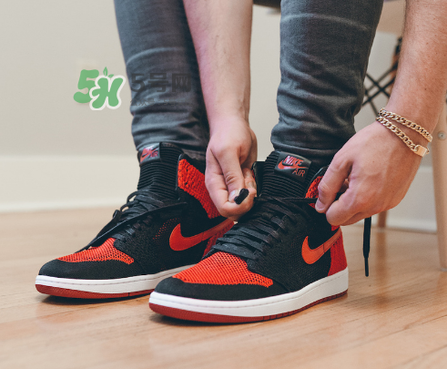 air jordan 1 flyknit banned上腳怎么樣？aj1編織款毛線鞋上腳效果