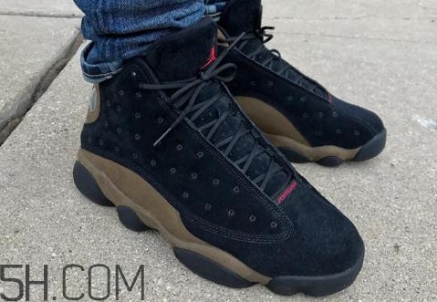air jordan 13 olive麂皮橄欖配色上腳效果怎么樣？
