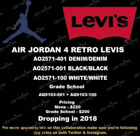 levis與air jordan 4聯(lián)名系列有哪幾款？