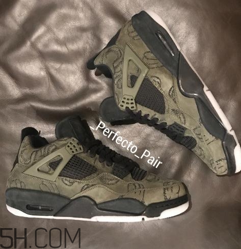 kaws與air jordan 4聯(lián)名橄欖綠版本實物什么樣？