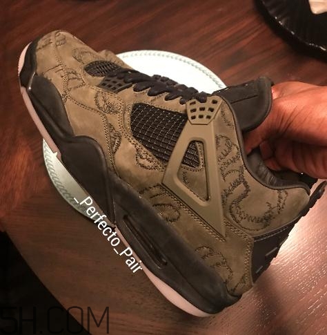 kaws與air jordan 4聯(lián)名橄欖綠版本實物什么樣？