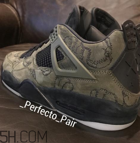 kaws與air jordan 4聯(lián)名橄欖綠版本實物什么樣？