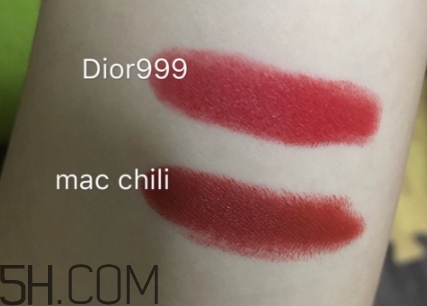 mac小辣椒和迪奧999一樣嗎？mac chili和dior999試色對(duì)比
