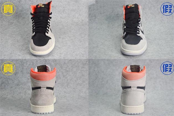 aj1灰麂皮字幕標(biāo)語真假 aj1灰麂皮真假對比